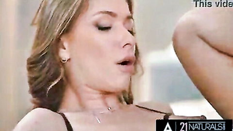 Blonde beauty in lingerie rides big cock with tight ass in ecstasy