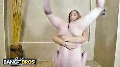 Rebecca More naked in steamy shower embrace with stepson