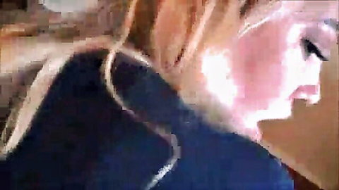 Seductive blonde teen step sister in babysitting tease closeup