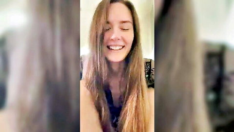 POV smiling brunette white woman in AMWF creampie scene