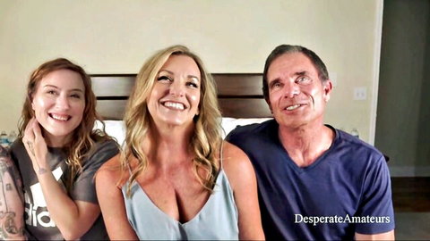 Hot MILF moms with big tits in amateur threesome preview