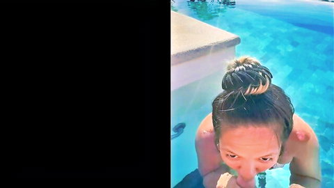 Andy Savage teasing with popsicle at Costa Rica infinity pool