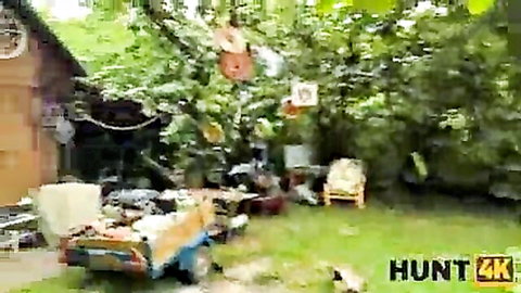 Outdoor setup for hot brunette Lola Danger's POV sex in Hunt4K, risky family catch