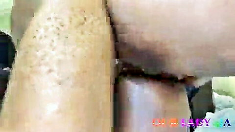 Ebony babe's tight pussy stretched by big long dick in hardcore hookup
