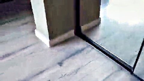 Stepsister stuck in doorway, taken advantage of and fucked hard