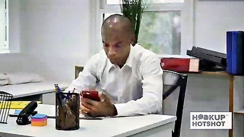 Ashley Lane in steamy office hookup with handsome black stud