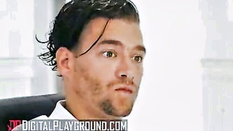 Xander Corvus intense stare in B.L.O.W. XXX parody Episode 2 with Jessa Rhodes