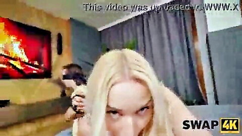 Vera Jarw in collar intense close-up with Veronica Leal, hot wives swap