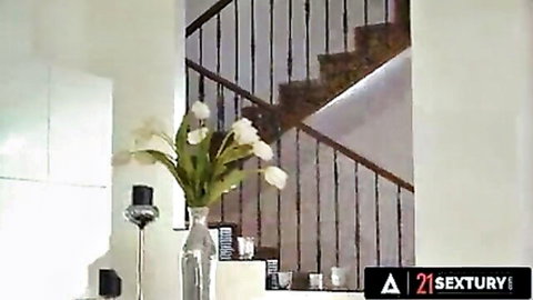 Bonnie Dolce and Zlata Shine in elegant home setting for lesbian play