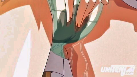 Hentai anime girl caught jerking off, friend fingers her wet pussy