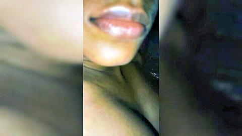 Shaliny Tamil girl's close-up lips and neck in dirty talk video