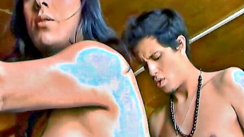Cynthia Vellons topless in steamy embrace with partner in South American erotic scene