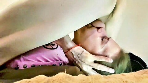 Anastasia Mistress deepthroating big cock in flexible blowjob pose