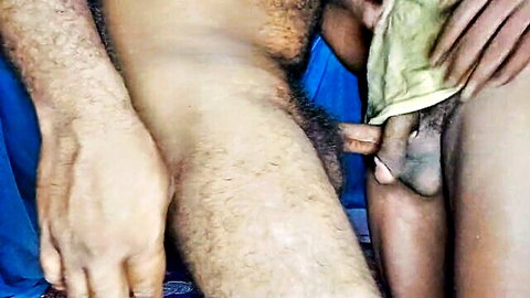 Hairy Indian man exposes big dick under green towel in gay amateur scene