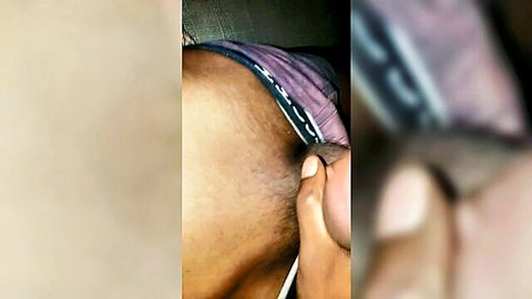Close-up of dark-skinned gay teacher in intimate neck touch