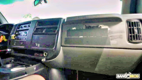 Sophie Tyler POV dashboard view in steamy car drive scene