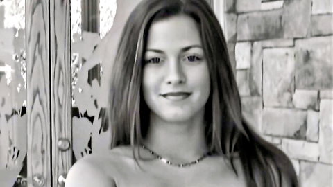 Smiling brunette topless exposing bare tits and necklace in casting audition