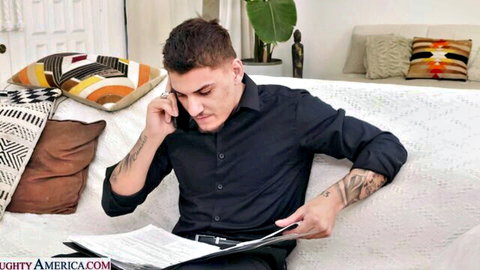 Payton Preslee scene with tattooed stranger on intense phone call