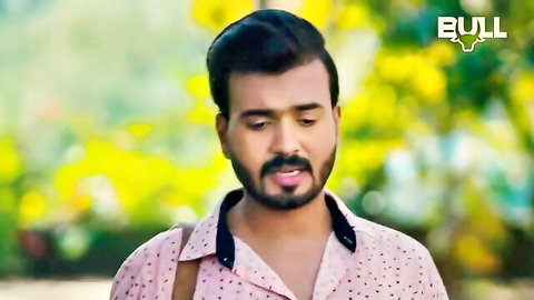 Handsome Indian man in pink polka-dot shirt, outdoor tease from Chhatari Bull Series