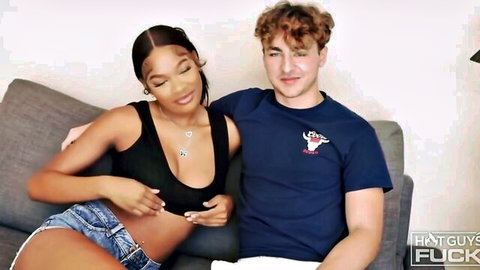 Brianna Moore in sexy interracial cuckold couple tease