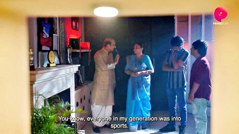 Indian family discussion in Antarvasna S02 EP1 with mature couple and young men