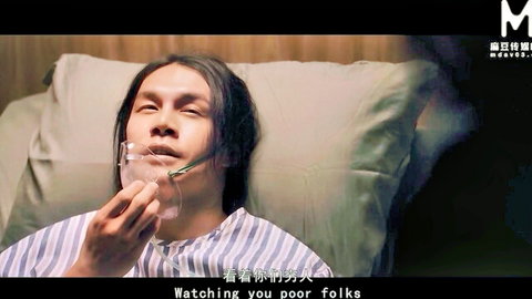 Asian actress in hospital gown sipping drink seductively, Pussy Game 2 EP1