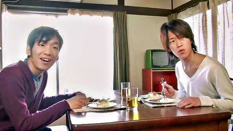 Japanese father and son eating dinner in JAV family scene with Azusa Nagasawa