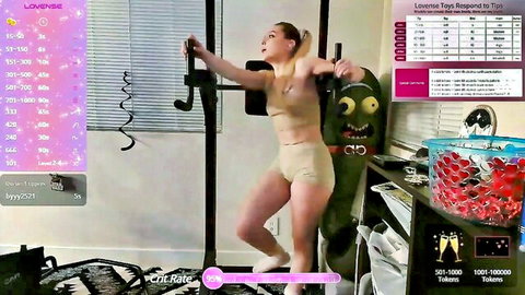 Misssexyvegas flexing in tight gymwear during steamy webcam workout