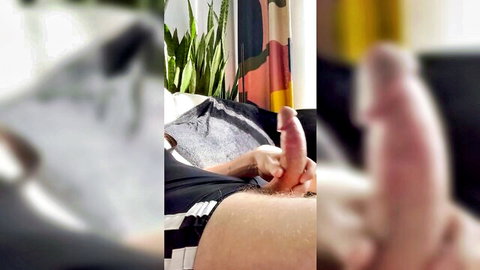 Fair-skinned woman masturbates shaved pussy with thick pink dildo shoved deep inside