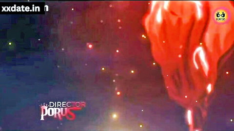 Director Porus video title screen with glowing red text on dark starry background from xdate.in