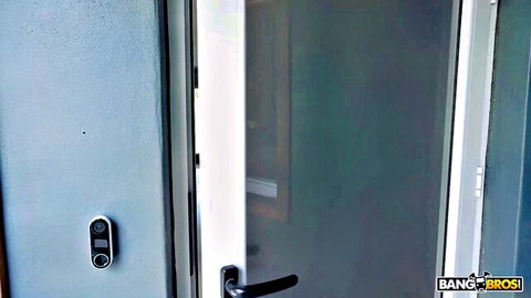 Brija Monet's door with Ring camera, awaiting Jonathan Jordan's huge BBC - BangBros