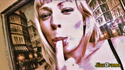 Seductive blonde with bangs shushing teasingly with finger on plump lips