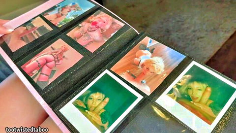 Step sis recreates taboo parents' sex photos in lingerie and nude poses