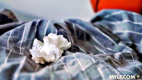 Stepmom's post-intimate moment on bed after birthday surprise, MYLF.com