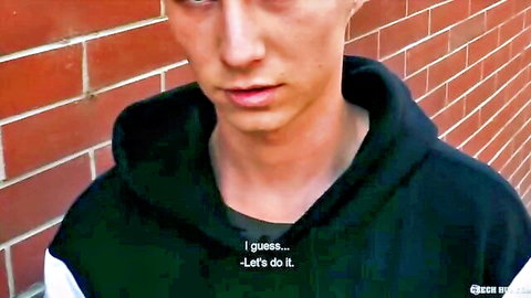 Young Czech guy in hoodie hesitates before gay pickup, Czech Hunter 428