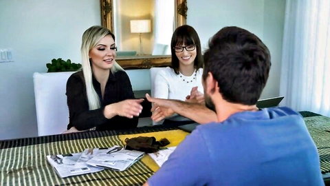 Kenzie Taylor and Lexi Luna in steamy foot job interview scene