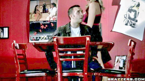 Rebeca Linares and Jessica Jaymes tease busty man in hot scene