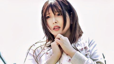 Akari Niimura in pleading pose, floral white jacket, JAV thumbnail
