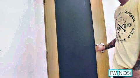 Twink Xander in casual shirt, ready for face fuck and anal by Noah