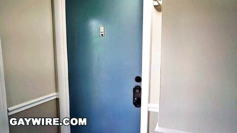 Blue door entrance teasing trans gay sex with cock better than toy