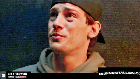 Young twink in hoodie and beanie offers hole to truck driver