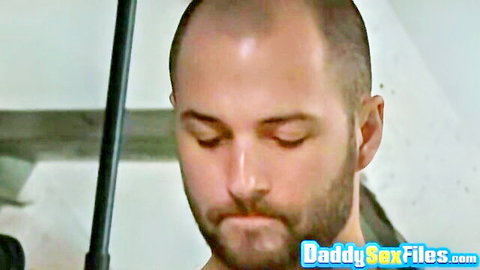 Bald mature DILF daddy with thick beard closes eyes in intense daddy roleplay pleasure
