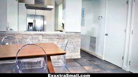 Empty modern kitchen scene from ExxxtraSmall stepbro military return video