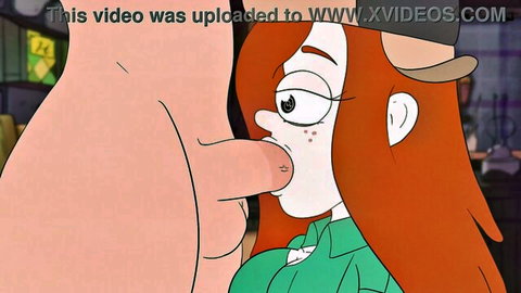 Gravity Falls Wendy Corduroy cartoon parody with huge cock pressing freckled teen lips