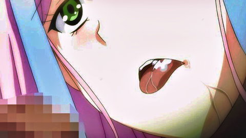 Hentai anime girl ahegao face with tongue out dripping thick cum