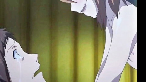 Nude anime girl dominates teary-eyed boy in intense hentai scene from Otome Dori Ep1
