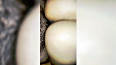Close-up of perfect round white buttocks in steamy adult video