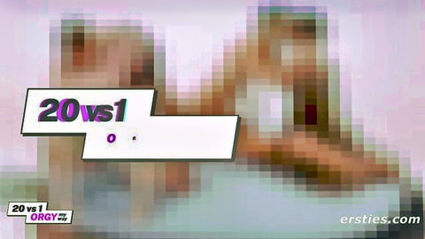 Amateur 20 vs 1 orgy with multiple women surrounding one man, Ersties group sex