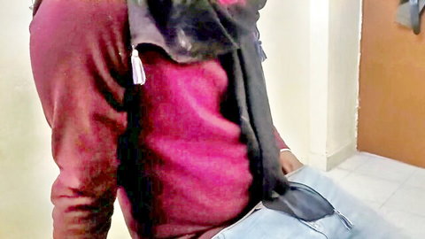 Priya's partner in pink hoodie and jeans, teasing before muddy Hindi lovemaking