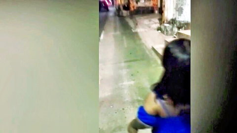 Stiv69 with dwarf woman in blue top, exposed back, amateur sex scene